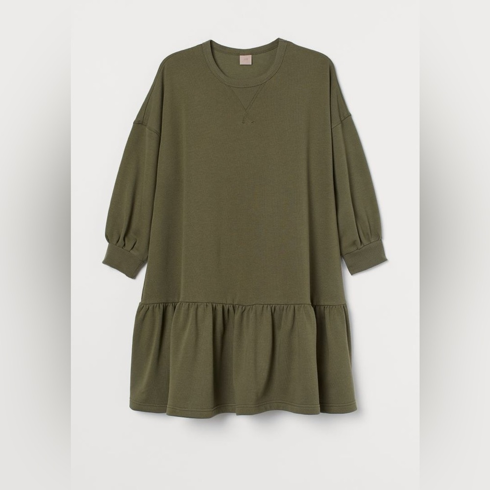 H&M Olive Green Long Sleeve Dress